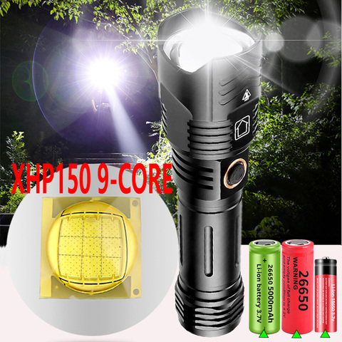 500000LM XHP160 XHP150 LED Flashlight USB Recharge Zoom Torch 5000MAH IPX-6 Waterproof Tactical Flash Light by 26650/18650 ► Photo 1/6