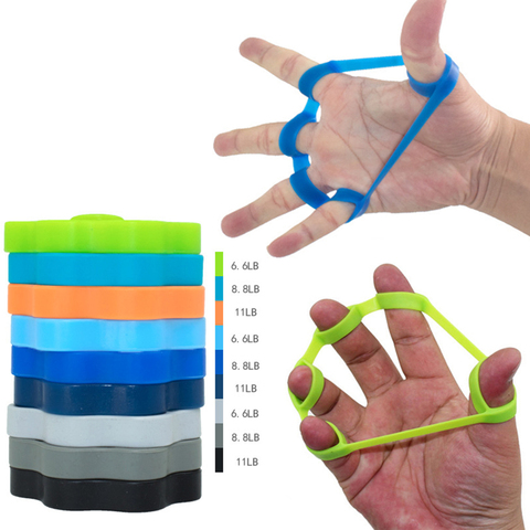 Silicone Finger Resistance Band Gripper Hand Grip Wrist Yoga Stretcher Strength Trainer Exercise Expander Fitness Equipment New ► Photo 1/6