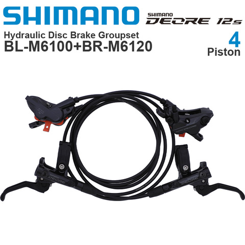 SHIMANO DEORE M6100 M6120 Hydraulic Disc Brake - 2 / 4-Piston  with M6100 Brake Lever and M6100 or M6120 Brake Caliper assembled ► Photo 1/2