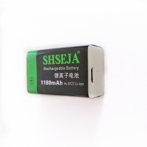 1pcs/lot 1180mAh 9V Rechargeable Battery 6F22 USB Li-ion Battery Instrument Toy Rechargeable Battery Free Shipping ► Photo 1/4