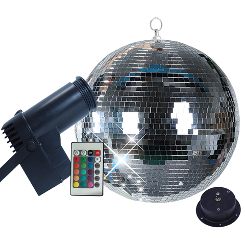 Thrisdar Rotating Mirror Disco Ball party Light With 10W RGB Beam Pinspot Stage Light With Remote Holiday Xmas KTV Mirror Ball ► Photo 1/6