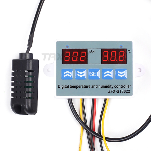 Digital Temperature Humidity Controller Regulator Thermostat Hygrostat Thermometer Hygrometer Control with Humidity Sensors 220V ► Photo 1/6