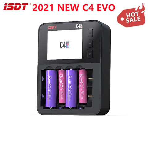 2022 New ISDT C4 EVO Smart Battery Charger Type-C QC3.0 Output for AA AAA Li-ion Battery IPS Display Screen and Fire Prevention ► Photo 1/6