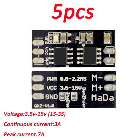5pcs Dual-way DC Brush ESC Drive Module PCB Circuit Board  Motor Electronic Speed Controller 1S-3S PPM Control for RC Boat/Car ► Photo 1/5