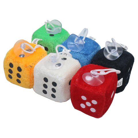 Car Pendant Colorful Plush Dice Craps  Automobiles Rear View Mirror Charms Hanging Suspension Ornaments Desk Home Decoration ► Photo 1/6