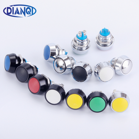 12mm domed Momentary  Zinc-aluminum Alloy Metal Push Button Switch Screw terminal push button Car Auto Horn Door Bell Swtich ► Photo 1/6