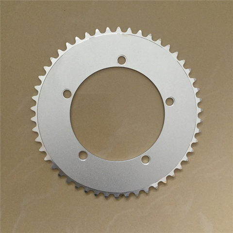 Track Bike Chainwheel Fixed Gear Bicycle Chain Ring 130 MM BCD  44T 46T 48T 50T 52T 53T Fixie Single Speed Chainring Silvery ► Photo 1/6