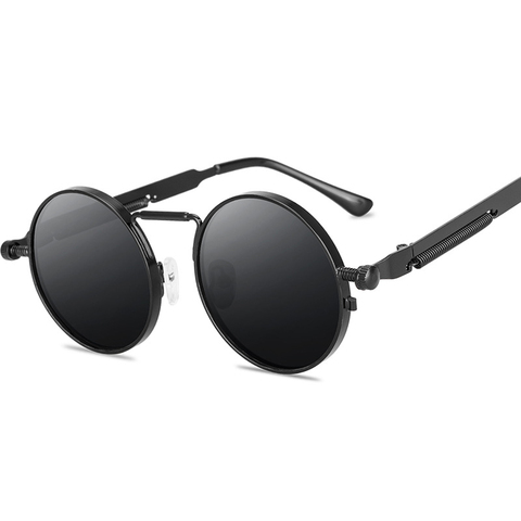 Retro Round Sunglasses Men Women Brand Designer Punk Style Windproof Metal Frame Vintage Sun Glasses Oculos De Sol ► Photo 1/6