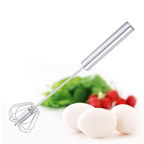 Mixer Egg Beater Manual Self Turning Stainless Steel Whisk Hand Blender Egg  Cream Stirring Kitchen Tools