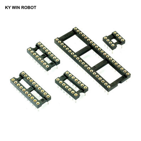 5pcs IC Sockets 2.54MM Round Hole DIP6 DIP8 DIP14 DIP16 DIP18 DIP20 DIP28 DIP40 pins Connector DIP 6 8 14 16 18 20 24 28 40 PIN ► Photo 1/1