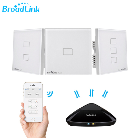 Broadlink TC2 uk version 1/2/3 Gang WiFi Home Automation Smart Remote Control Led Light Switche Touch Panel via RM4 Pro ► Photo 1/6