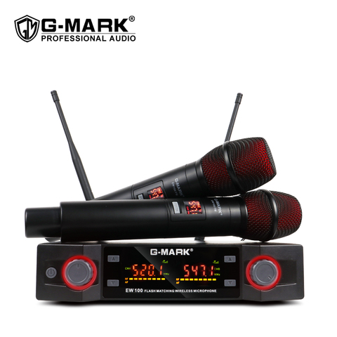 G-MARK EW100 Wireless Microphone UHF karaoke microphone Handheld Mic Professional Frequency Adjustable 80M receive Party singing ► Photo 1/6