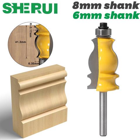 1PC 8mm 6mm Shank Architectural Cemented Carbide Molding Router Bit Trimming Wood Milling Cutter for Woodwork Cutter Power Tools ► Photo 1/6