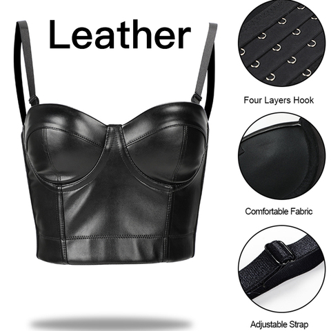 Waist Trainer Corset steampunk Bustiers corset sexy leather gothic clothing Corselet top Burlesque Push up Bras  Women Bra Tops ► Photo 1/6