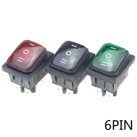 1pcs on off on 12V/220V Heavy Duty 6 pin DPDT IP67 Waterproof Auto Boat Marine Toggle Rocker Switch with LED 12V 220V 27x22mm ► Photo 1/6