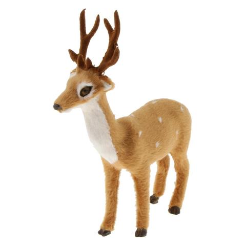 Christmas Plush Simulation Deer Doll Toy Xmas Ornament Home Party Decor Artificial Deer Animal Model Figurine Kids Children Toys ► Photo 1/6