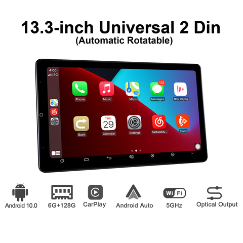 New Product 13.3 Inch Android 10 Car Radio Stereo 2 din Autoradio HD 1920*1080 6GB 128GB Head Unit Multimedia Carplay TOP SPECS ► Photo 1/6