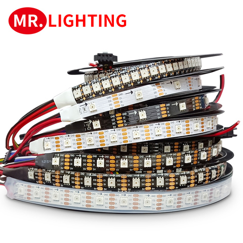 APA102 Smart led pixel strip light 5m/lot;DC5V 30/60 leds/pixels/m;DATA and CLOCK seperately;IP30/IP65/IP67;SK9822 led strip ► Photo 1/6