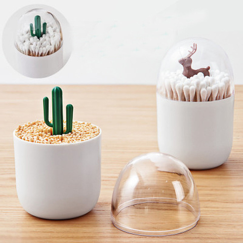 Animal Tree Toothpicks Holder Cotton Swab Box Creative Storage Box Organizer Toothpick Dispenser Dust-proof Home Table Decor ► Photo 1/6