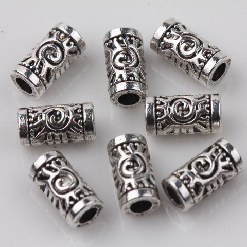 50 pcs Metal Antique Silver Zinc Alloy beads Flower spacer tube beads Jewelry Making Bracelet ► Photo 1/3