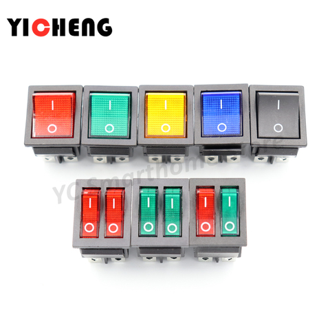 1Pcs 12V 220V  switch KCD4 boat-shaped rocker power button on-0ff  With light ► Photo 1/6