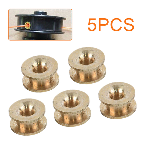 5Pcs Trimmer Head Set Eyelet Gold Brass Sleeve Brush Cutter Strimmer Brush Cutter Grass Weed Trimmer Heads Eyelets Garden Tool ► Photo 1/6