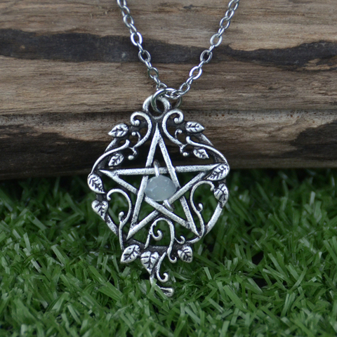 Witch Pentagram With Ivy Necklace Pagan Gothic Wiccan Jewelry ► Photo 1/3
