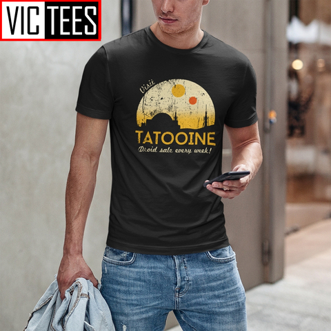 Visit T-Shirt Crew Neck Pure Cotton Men's Tee Shirt Vintage Style Simple Plus Size Men T Shirts Fast Shipping ► Photo 1/6