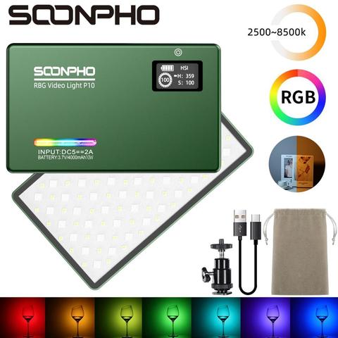 SOONPHO P10 2500K-8500K RGB LED Video Light CRI 97 Fill Light Built-in 4000mAH Battery Photographic Lighting for Shooting Studio ► Photo 1/6
