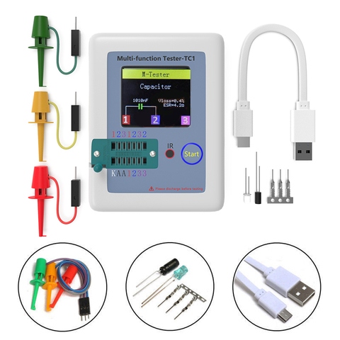 LCR-TC1 TC1 Colorful Display Multifunctional TFT Backlight Transistor ESR Tester For Diode Triode Capacitor Resistor Transistor ► Photo 1/6