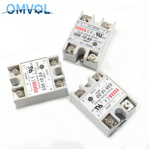 1pcs FOTEK SSR-10DA Manufacturer 10A ssr relay,input 3-32VDC output 24-380VAC SSR-10AA SSR-10DD ► Photo 1/6