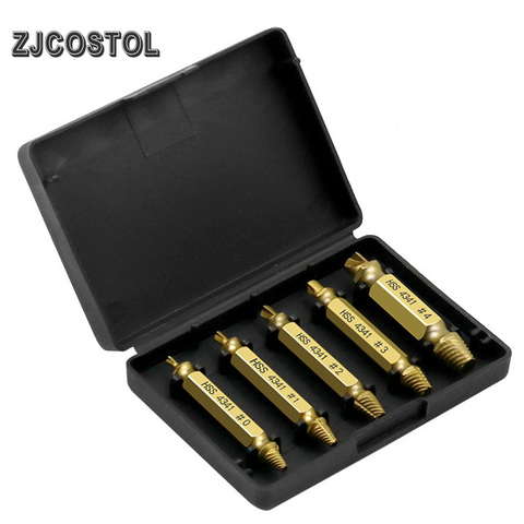 ZJCOSTOL Double Side Damaged Screw Extractor Drill Bits Broken Bolt Stud Extractor Set Removal Tool Screw Remover ► Photo 1/6
