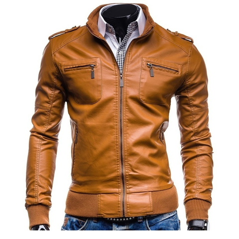 ZOGAA Men Leather Jacket Genuine Leather Clothing Motorcycle Jacket Slim Stand Collar Men Autumn Thick Winter Warm Clothing Coat ► Photo 1/6