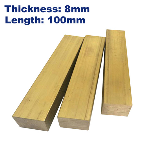 solid brass square bars/rods,thickness 8mm length 100mm ► Photo 1/1