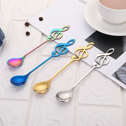 7 Colours Tea Coffee Spoon Spoon Long Handle Dessert Stainless Steel Vintage Teaspoons Drink Tableware Flowers Design Gadget ► Photo 1/6