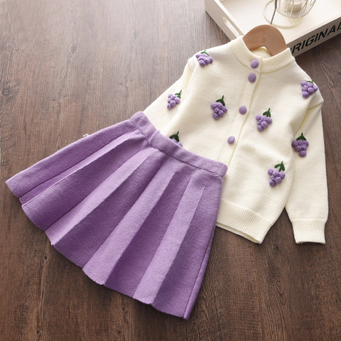 Melario Girls Clothing Sets Winter Children Clothes Knited Sweater Tops and Skirt Suit Casual Kids Outfits for Girls Costume ► Photo 1/6