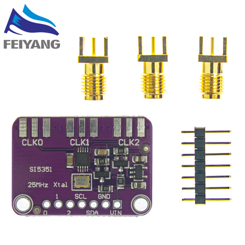 1PCS DC 3V-5V Si5351A Si5351 I2C Clock Generator Breakout Board Module Signal Generator Clock 8KHz-160MHz For Arduino ► Photo 1/6