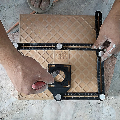 2022 Construction Multi Angle Measuring Ruler Aluminum Folding Positioning Ruler Professional DIY Wood Tile Flooring Tool ► Photo 1/6