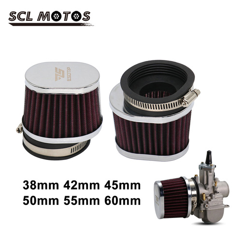 SCL MOTOS 38mm 42mm 45mm 50mm 55mm 60mm Motorcycle Air Filter Motorbike Air Pods Cleaner For Yamaha Kawasaki Suzuki Honda ► Photo 1/6