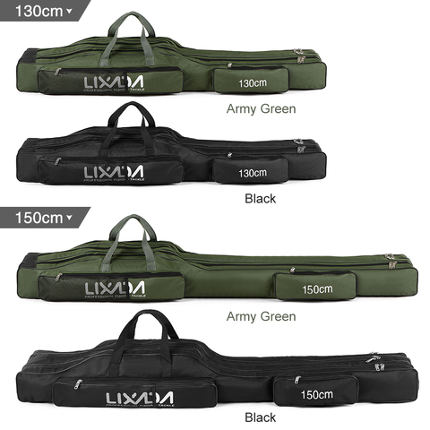 Lixada Fishing Bags Three Layers Fishing Bag Portable Folding Fishing Rod Reel Tackle Tool Carry Case Carrier Bag 130cm/150cm ► Photo 1/6