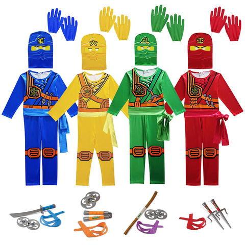 Ninjago Cosplay Costumes Boys and Girls Jumpsuit weapon Set cosplay anime children's fantasy Halloween Christmas Party clothes ► Photo 1/6