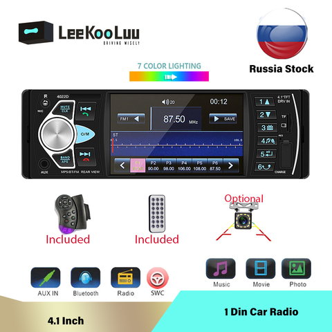 LeeKooLuu Car Radio 1 Din 4.1