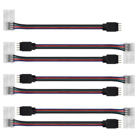 No soldering 4PIN Cable PCB Board Wire to 4 Pin Female Adapter 10mm 5050 RGB LED Strip light Extension connector 5pcs/lot ► Photo 1/6