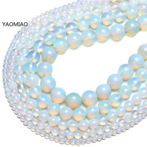 Natural Stone Opal Beads Opalite 4/6/8/10/12MM Fit Diy Make Up Charms Beading Beads For Jewelry Making Accessories Free Shipping ► Photo 1/5