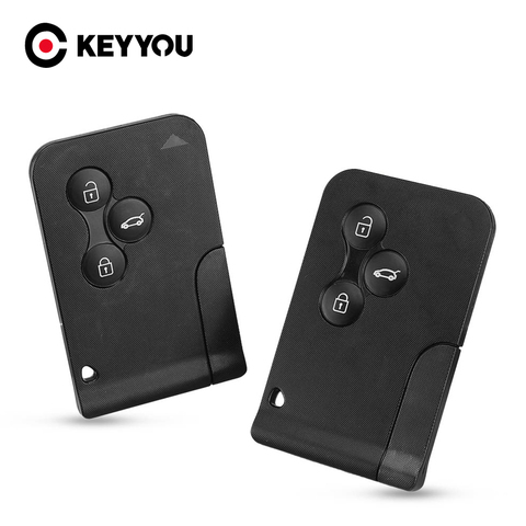 KEYYOU Replacement Smart Card Key Shell For Renault Clio Logan Megane 2 3 Koleos Scenic 3 Buttons Remote Key Case With Small Key ► Photo 1/6