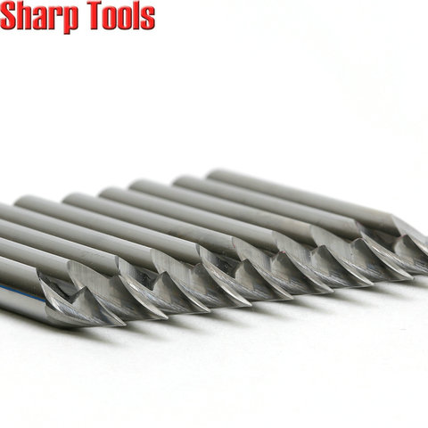 3.175x36 Degree 0.2-0.5mm Tip Single Flute End Mill Cutter V Bit CNC Router Tool 3D Spiral Carbide PCB Engraving Bits for Metal ► Photo 1/6