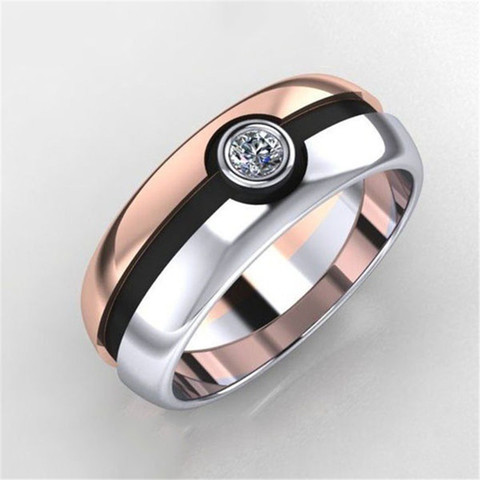 Rose Gold Crystal Ball Ring Women Silvery Jewelry Vintage Rings For Women Wedding Promise Rings Femme Female Ladies Party Ring ► Photo 1/1