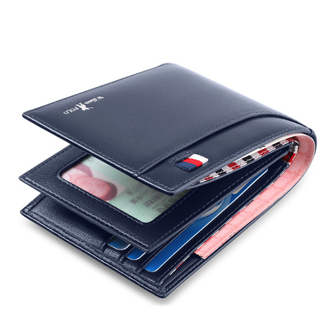 Men's Slim Walet Genuine Leather Mini Puse Casual Design Bifold Wallet Fashion Brand Sort Small Pouch Gift PL181342 ► Photo 1/6