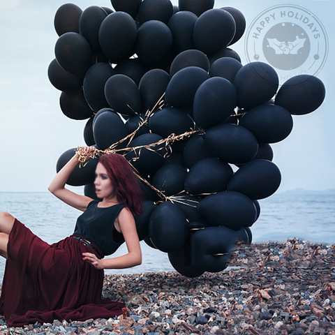 5-36inch 50pcs/lot  black latex balloons round black art shape wedding birthday party baby shower decoration romantic balloons ► Photo 1/6