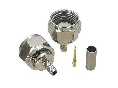 F TV male plug straight crimp RG174 LMR100 RG316 RF coaxial connector ► Photo 1/4